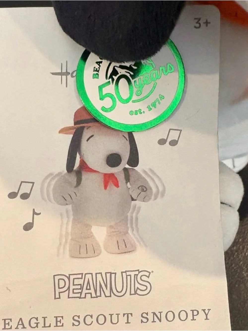 Hallmark Peanuts Beagle Scout Snoopy 12” Plush Sound Motion Commemorative 50th